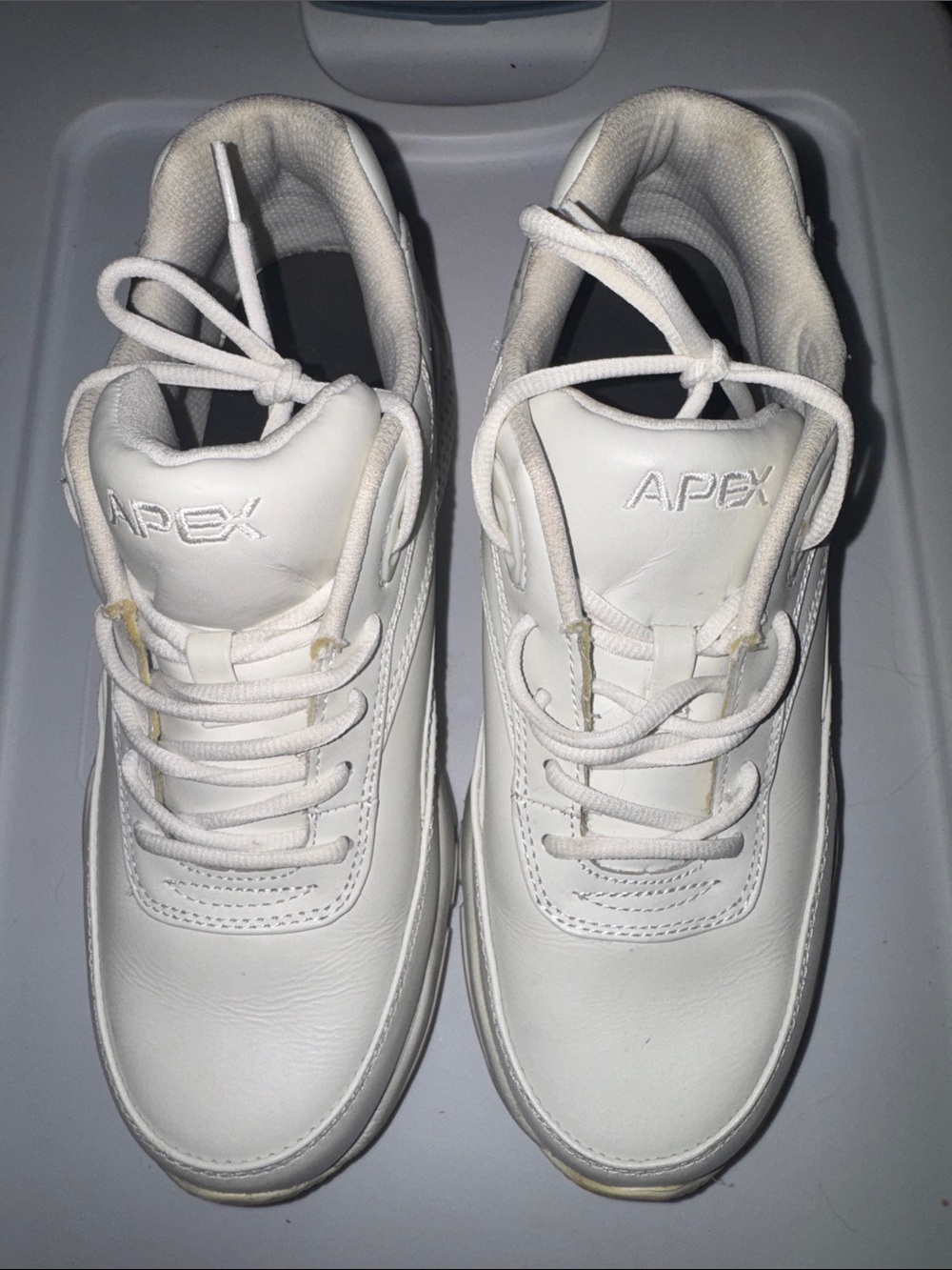 Apex Men's All-White Low-Top Athletic Sneakers